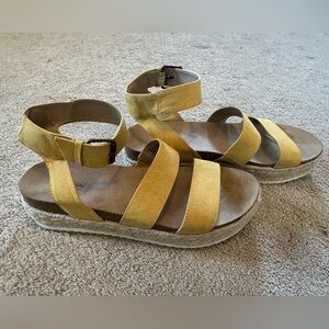 Yellow Suede Women's Sandals